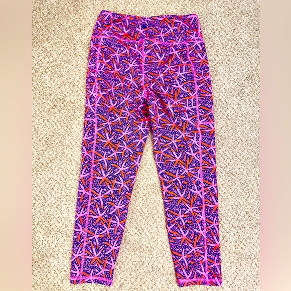 NEW Lilly Pulitzer Weekender High Rise Midi Luxletic Leggings Passion Fruit Pink - Picture 6 of 9